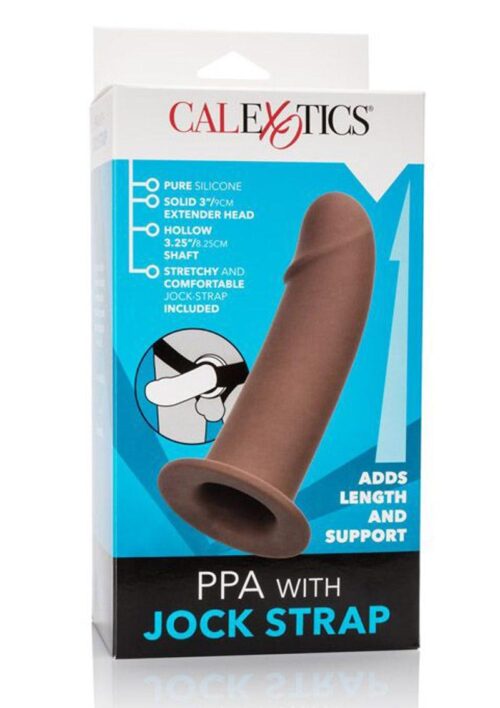 PPA with Jock Strap Strap-On Penis Sleeve 7in - Brown