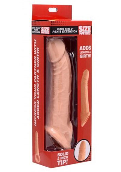 Size Matters Penis Extender Sleeve Realistic 2in - Vanilla