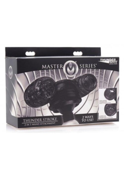 Master Series Thunder Stroke 2 in 1 Wand Attachment - Black