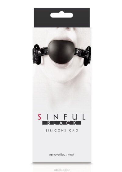 Sinful Silicone Ball Gag - Black