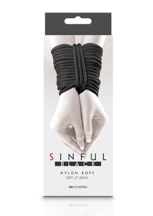Sinful Nylon Rope 25 ft - Black