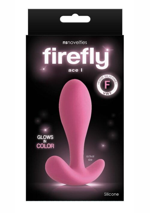 Firefly Ace I Silicone Butt Plug Glow In The Dark - Pink