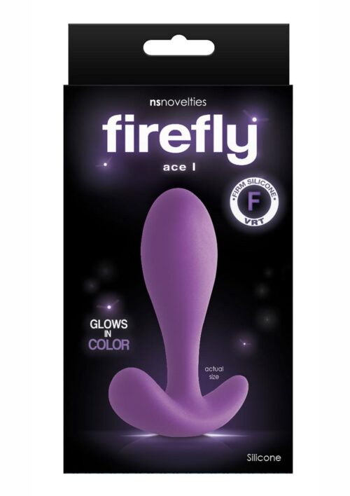 Firefly Ace I Silicone Butt Plug Glow In The Dark - Purple