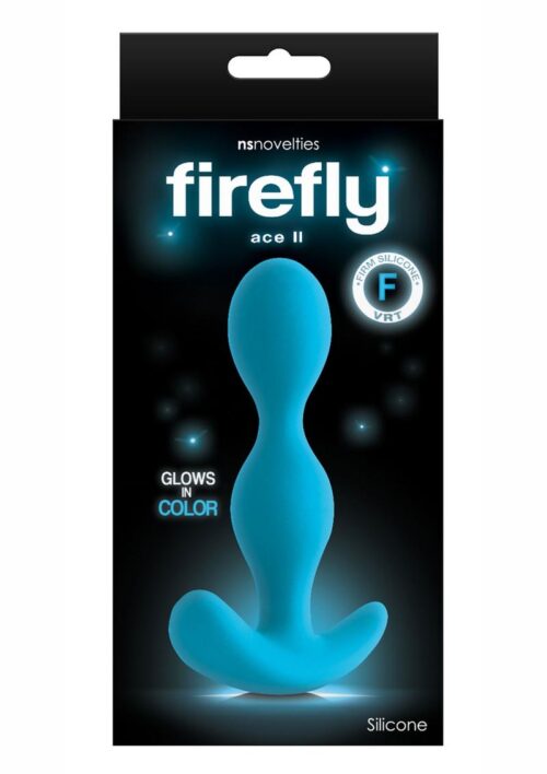 Firefly Ace II Silicone Butt Plug Glow In The Dark - Blue