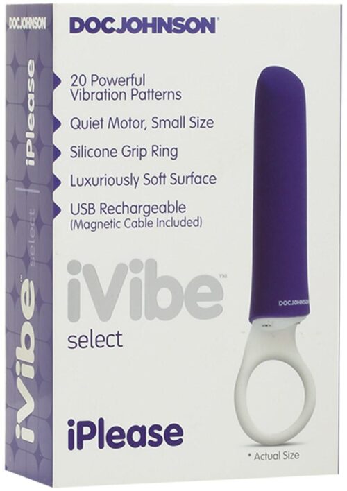iVibe Select iPlease USB Magnetic Silicone Mini Vibrator Waterproof 5.25in - Purple