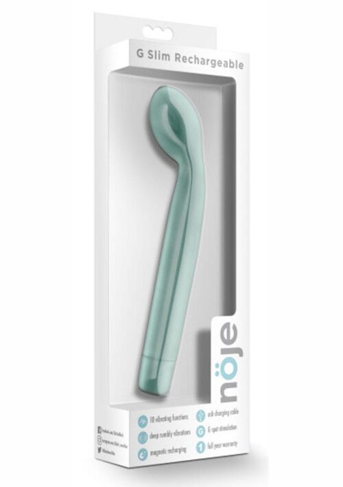 Noje G Slim Rechargeable Silicone G-Spot Vibrator - Sage