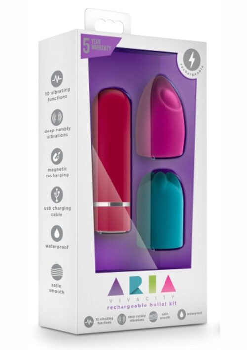 Aria Vivacity Rechargeable Bullet Kit Waterproof Cerise