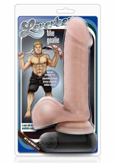 Loverboy The Goalie Vibrating Dildo with Balls 8in - Vanilla