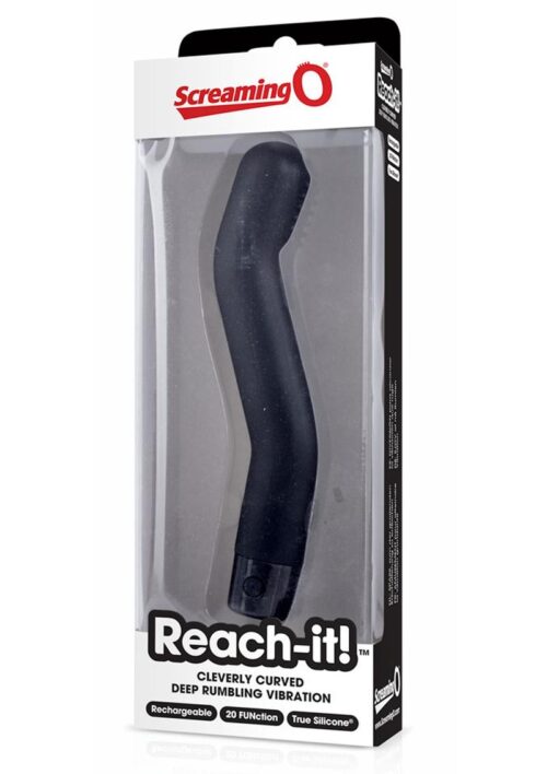 Reach It Silicone USB Rechargeable G-Spot Vibrator Waterproof Black