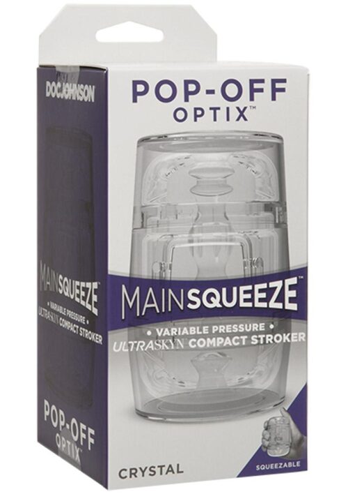Main Squeeze Pop Off Ultraskyn Compact Masturbator - Clear