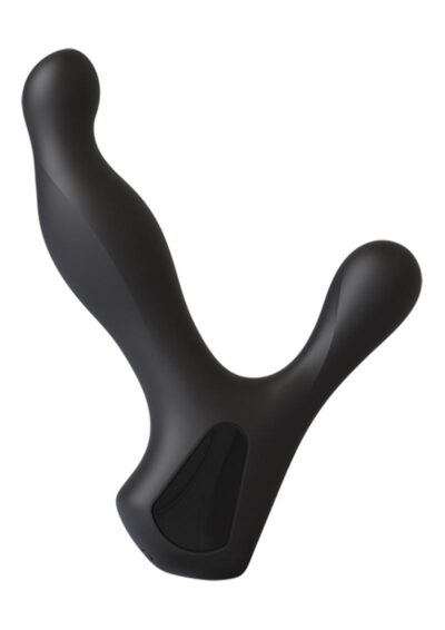OptiMALE Rimming P-Massager Rechargeable Silicone Vibrating and Rotating Prostate Stimulator - Black