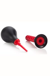 Ribbed Anal Douche Red and Black