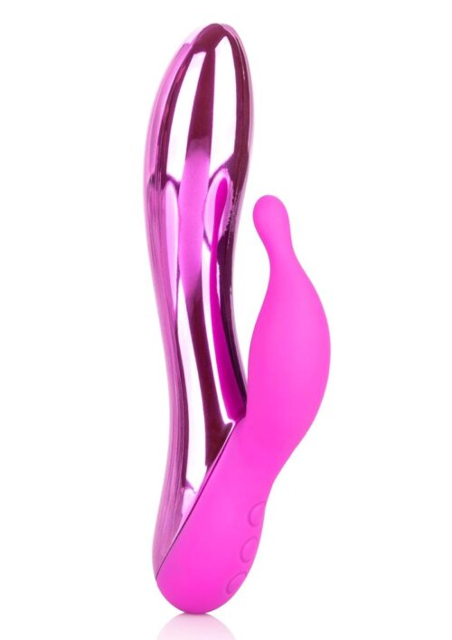 Dazzled Radiance LED Lights USB Rechargeable Vibrator Waterproof Metallic 5in - Pink