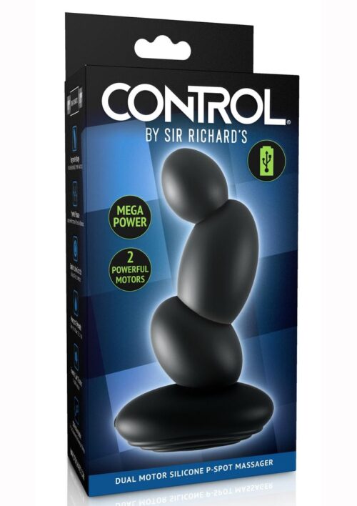 Sir Richard`s Control Dual Motor Silicone Prostate Massager Rechargeable Vibrating - Black