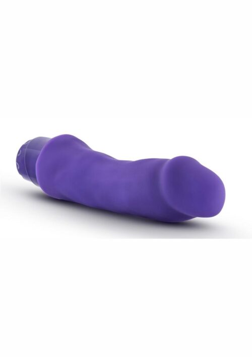 Luxe Marco Silicone Vibrating Dildo 7.75in - Purple