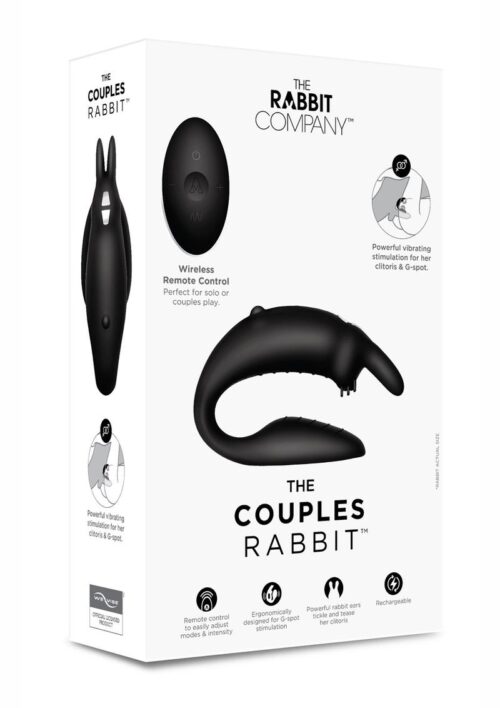 The Couples Rabbit Rechargeable Silicone Vibrator With Remote Control - Black
