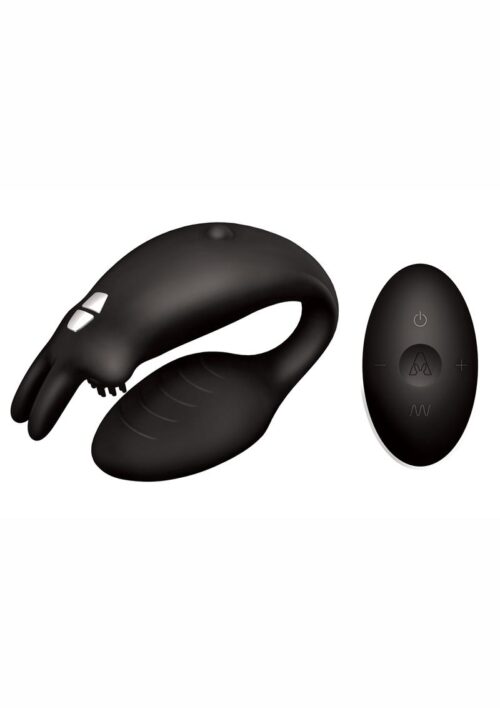 The Couples Rabbit Rechargeable Silicone Vibrator With Remote Control - Black