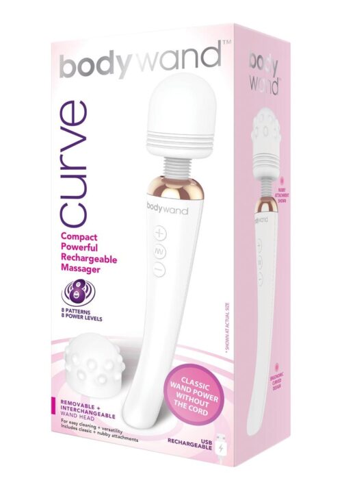 Bodywand Curve Rechargeable Silicone Wand Massager - White