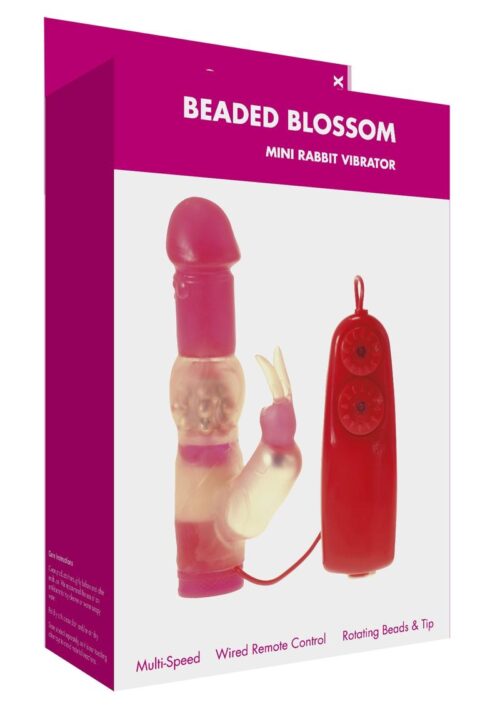 Minx Beaded Blossom Rabbit Vibrator With Remote Control - Red