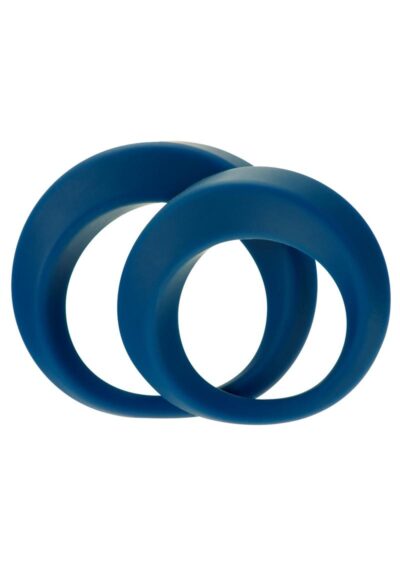 ME YOU US Perfect Twist Silicone Cock Ring Set (2 piece set) - Blue