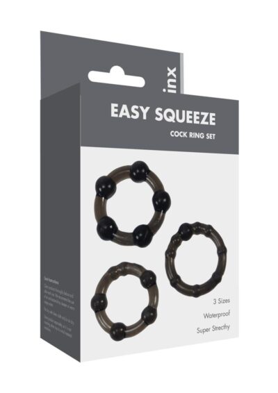 ME YOU US Easy Squeeze Cock Ring Set (3 piece set) - Black
