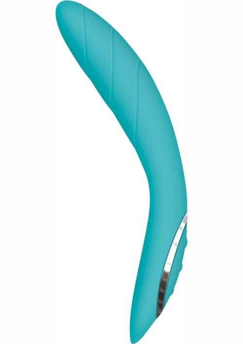 Adam and Eve The G-Gasm Curve Rechargeable Silicone Vibrator - Aqua