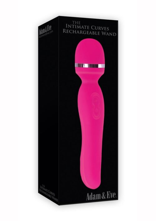 Adam and Eve The Intimate Curves Rechargeable Silicone Wand Massager - Pink