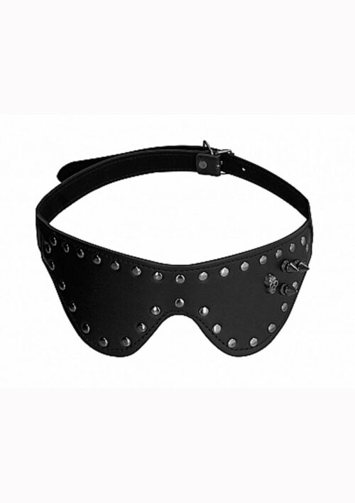 Ouch! Skulls And Bones Skulled Spiked And Studded Eye Mask - Black