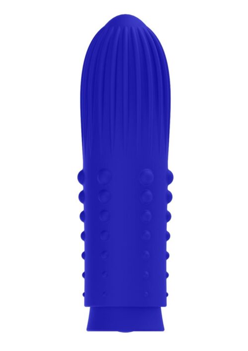Elegance Lush Turbo Rechargeable Bullet With Silicone Sleeve Vibrator - Blue