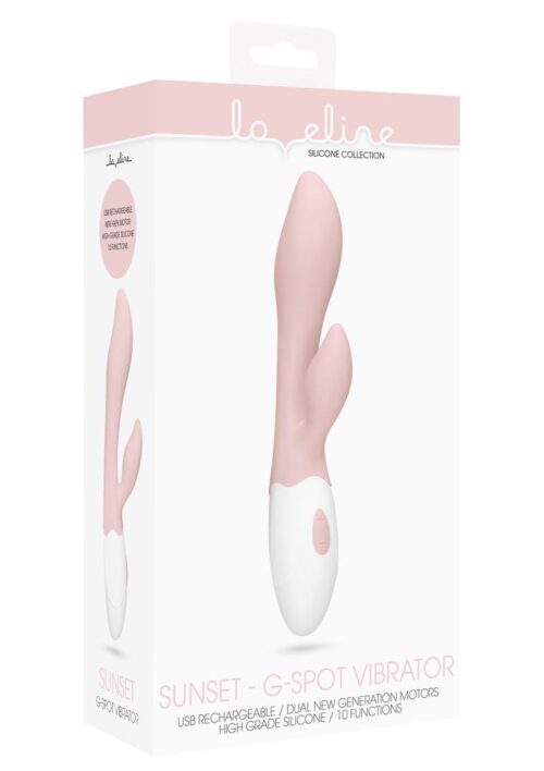 Loveline Sunset G-Spot Silicone Rechargeable Rabbit Vibrator - Pink
