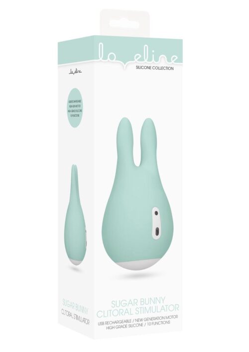 Loveline Sugar Bunny Clitoral Stimulator Silicone Rechargeable Vibrator - Green