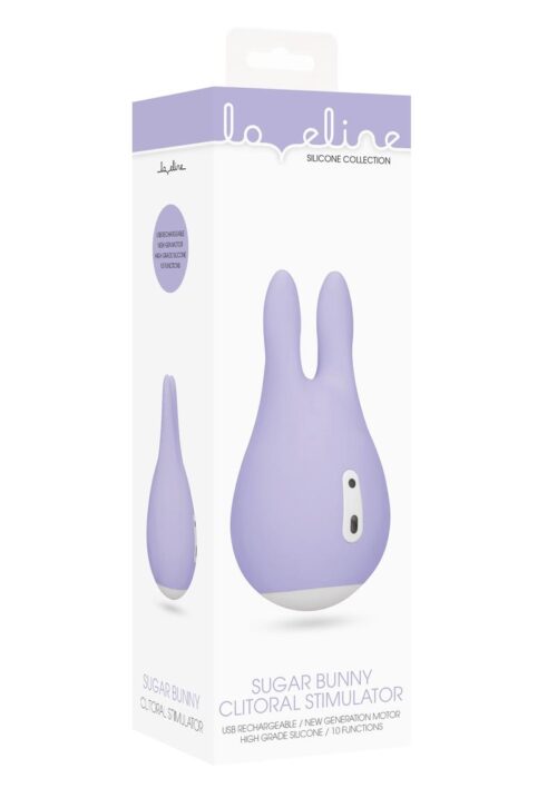 Loveline Sugar Bunny Clitoral Stimulator Silicone Rechargeable Vibrator - Purple