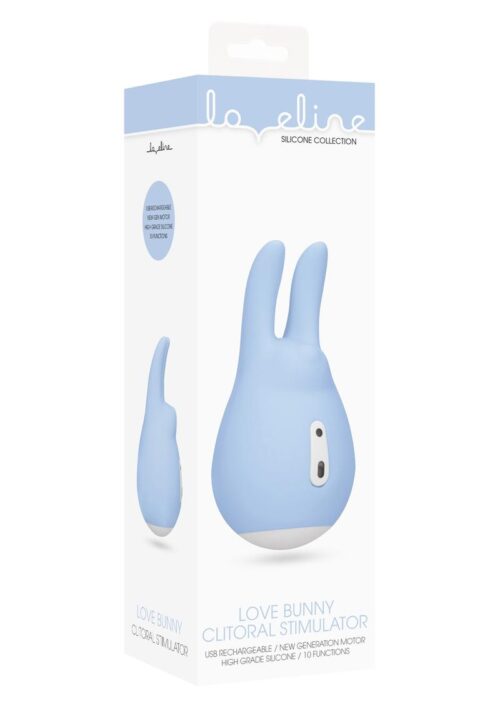 Loveline Love Bunny Clitoral Stimulator Silicone Rechargeable Vibrator - Blue