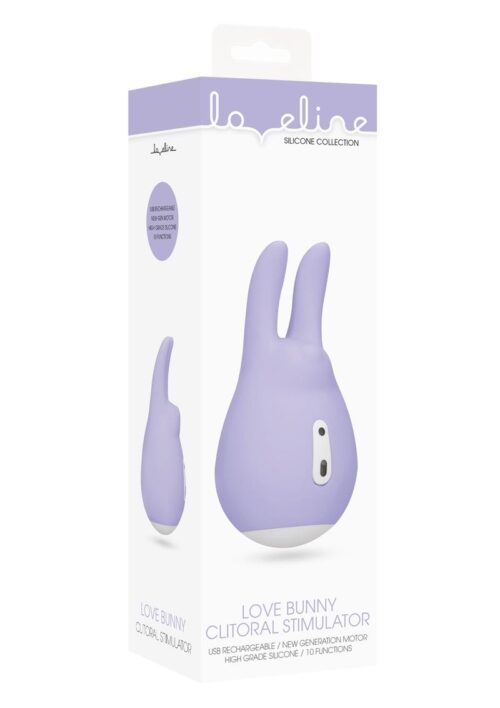 Loveline Love Bunny Clitoral Stimulator Silicone Rechargeable Vibrator - Purple
