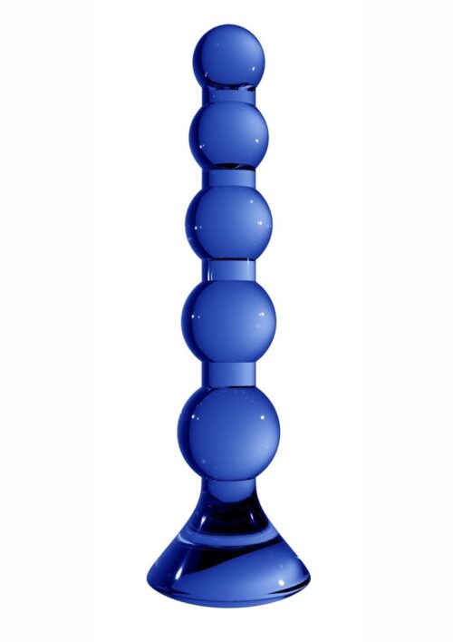Chrystalino Stretch Glass Wand Dildo 7in - Blue