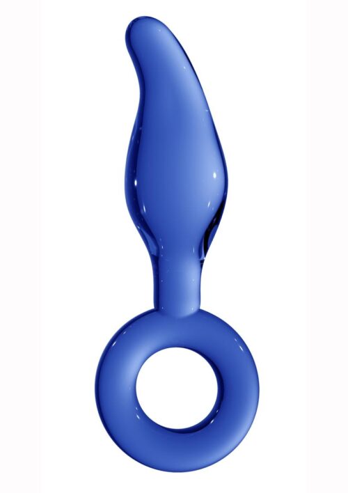 Chrystalino Gripper Glass Wand Dildo 7in - Blue