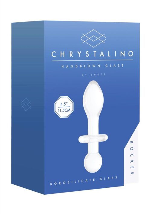 Chrystalino Rocker Glass Butt Plug 4.5in - White