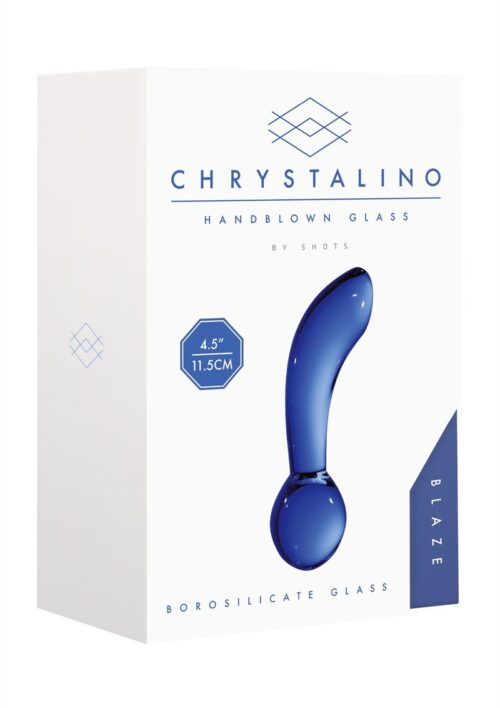 Chrystalino Blaze Glass Butt Plug 4.5in - Blue
