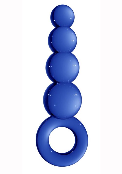 Chrystalino Tickler Glass Butt Plug 4.5in - Blue