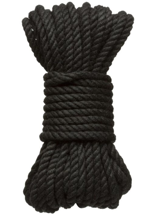 Kink Hogtied Bind and Tie 6mm Hemp Bondage Rope 30 Feet - Black