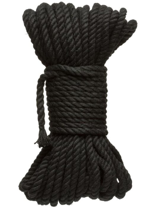 Kink Hogtied Bind and Tie 6mm Hemp Bondage Rope 50 Feet - Black