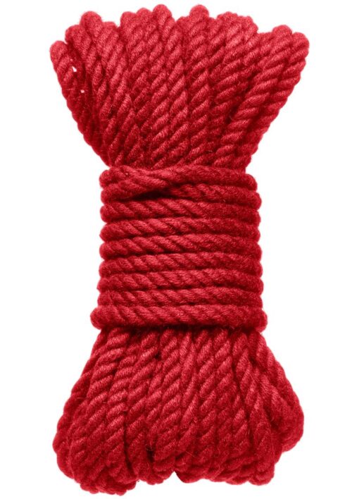 Kink Hogtied Bind and Tie 6mm Hemp Bondage Rope 30 Feet - Red