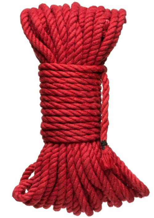 Kink Hogtied Bind and Tie 6mm Hemp Bondage Rope 50 Feet - Red