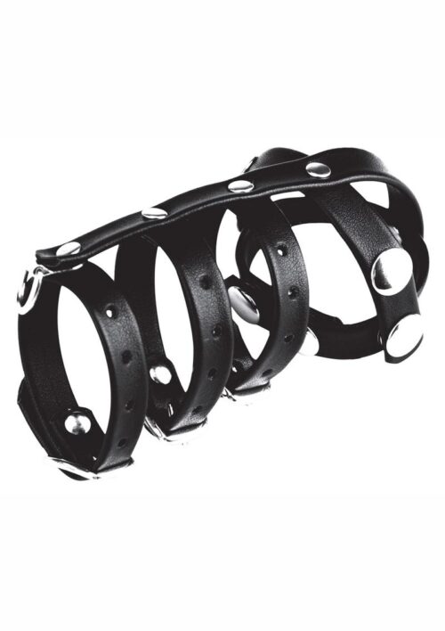 Blue Line C and B Gear Triple Cock and Ball Strap with Leash Lead - Black