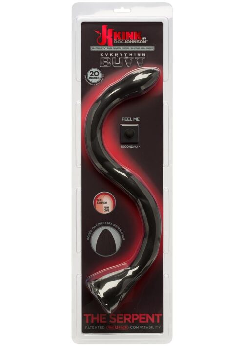 Kink The Serpent Anal Snake Silicone Dildo 18in - Black
