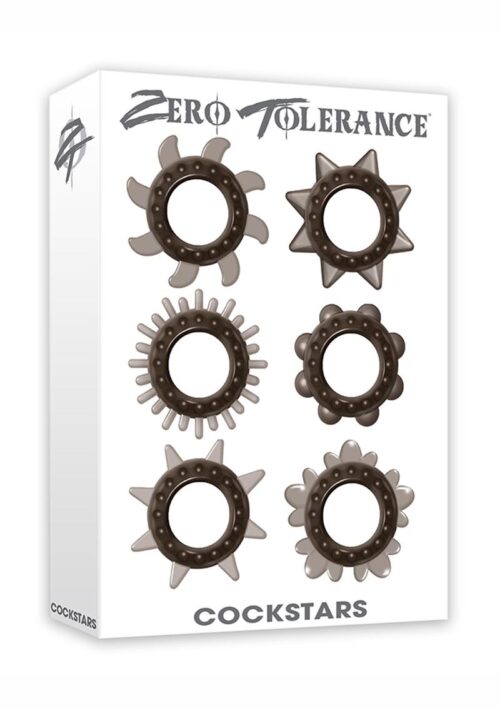 Zero Tolerance Cockstars Cock Ring Kit (6 piece kit) - Smoke
