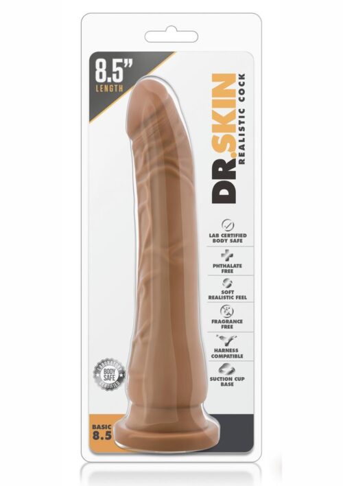 Dr. Skin Realistic Cock Basic 8.5 Dildo 8.5in - Caramel