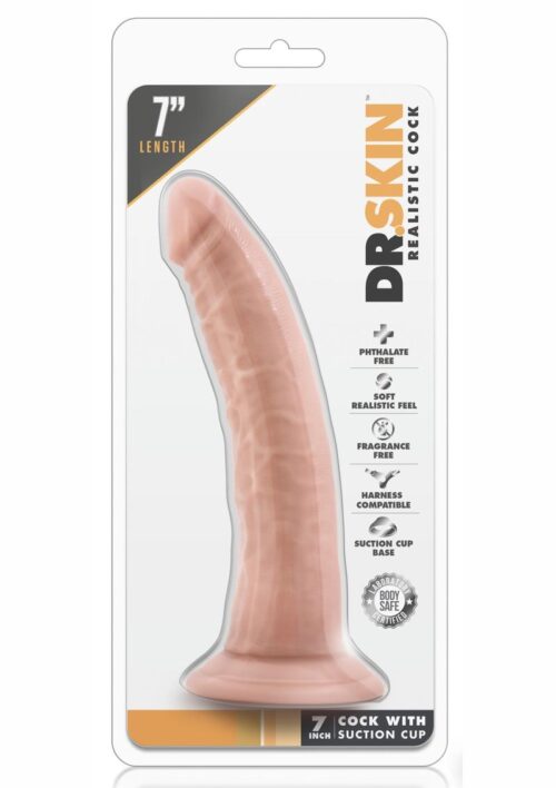 Dr. Skin Realistic Cock with Suction Cup Dildo 7in - Vanilla