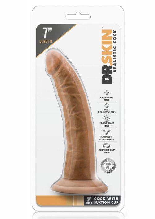 Dr. Skin Dildo with Suction Cup 7in - Caramel