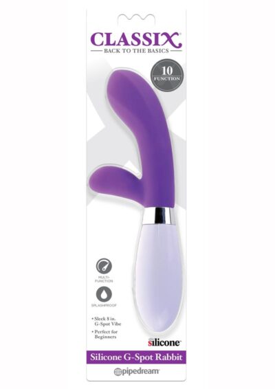 Classix Silicone G-Spot Rabbit Vibrator - Purple and White